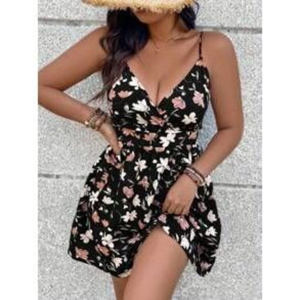 Breezaya Plus Size Women's Floral Printed Sleeveless Summer Boho Dress